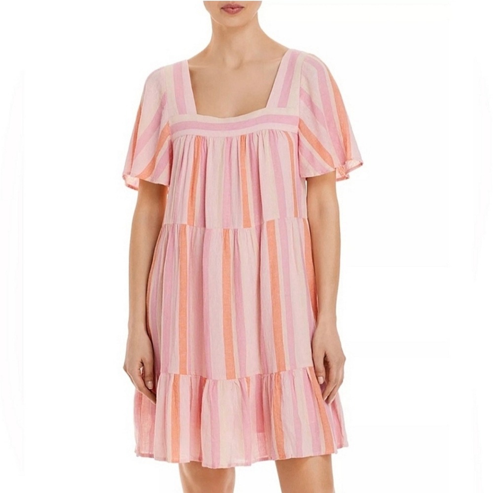 Rails Pink Valentina Dawn Stripe Mini Dress Size XS
